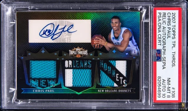 2007-08 Topps Triple Threads Chris Paul Relic Autograph Sepia #108 card image