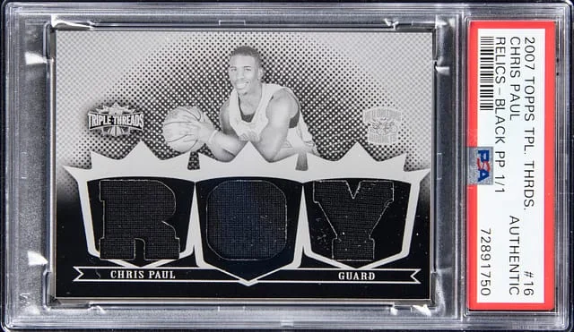 2007-08 Topps Triple Threads Chris Paul Relics Black Printing Plate #TTR-16 card image