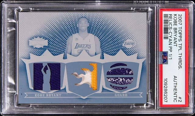 2007-08 Topps Triple Threads Kobe Bryant Relics Cyan Printing Plate #2 card image