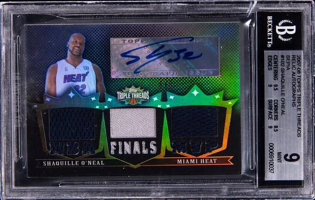 2007-08 Topps Triple Threads Shaquille O'Neal Relic Autographs Sepia #102 card image