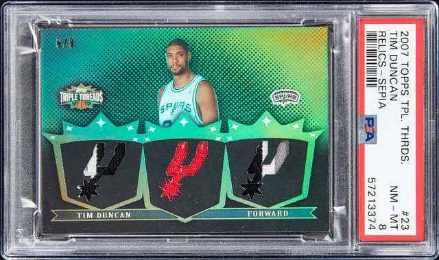 2007-08 Topps Triple Threads Tim Duncan Relics Sepia #TTR-23 card image