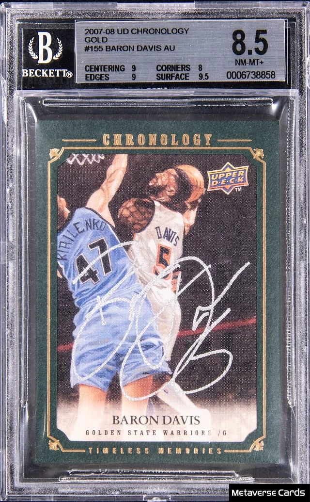 2007-08 UD Chronology Baron Davis Autographs Gold #156 card image