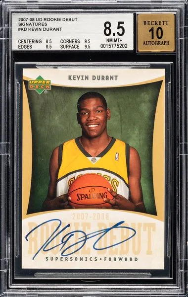 2007-08 UD Debut Signatures Kevin Durant #KD card image
