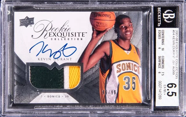 2007-08 UD Exquisite Collection Patch Autographs (RPA) Kevin Durant #94 card image