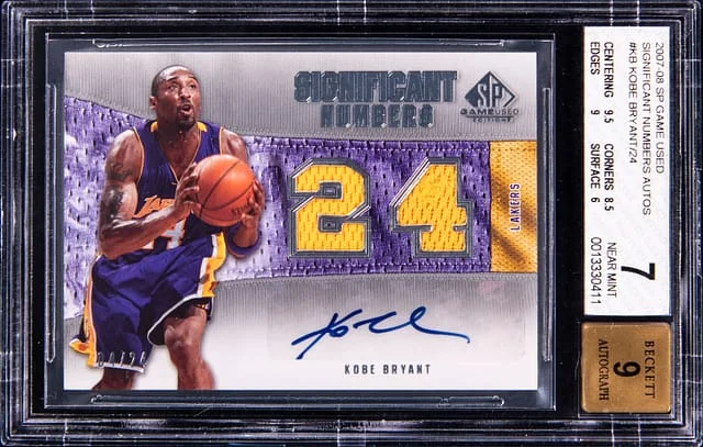 2007-08 UD SP Game Used Significant Numbers Autographs Kobe Bryant #SNA-KB card image