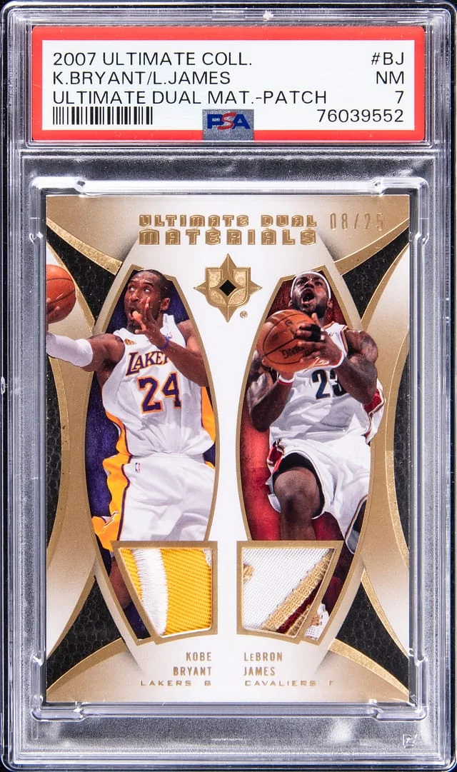 2007-08 Ultimate Collection Kobe Bryant, LeBron James Dual Ultimate Dual Material - Patch #BJ card image