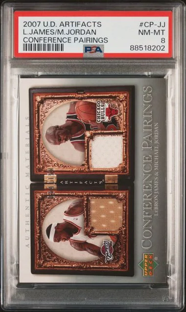 2007-08 Upper Deck Artifacts LeBron James/Michael Jordan Game-Used Conference Pairings #CP-JL card image