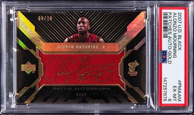 2007-08 Upper Deck Black Alonzo Mourning Patches Autograph Gold #PMA-AM card image