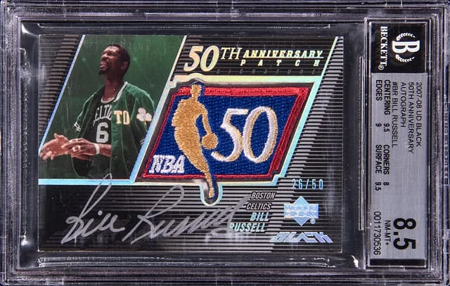 2007-08 Upper Deck Black Bill Russell 50th Anniversary Autograph #50AU-BR card image