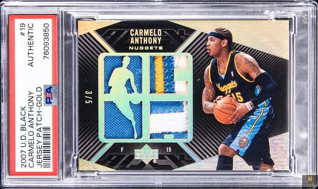 2007-08 Upper Deck Black Carmelo Anthony Jersey Patch Gold #19 card image