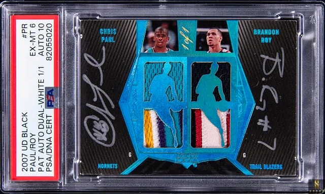 2007-08 Upper Deck Black Chris Paul/Brandon Roy Patch Autographs Dual White #DPA-PR card image