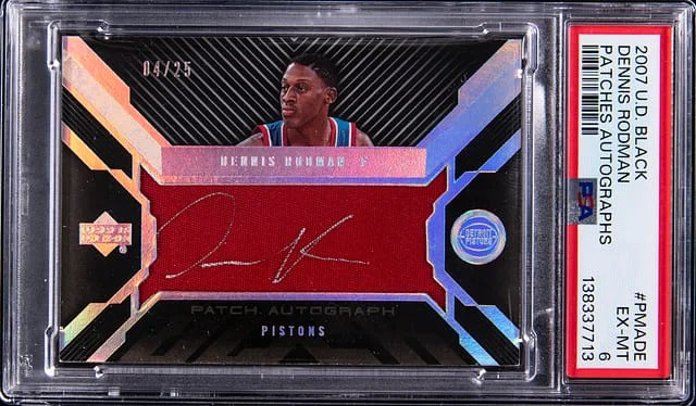 2007-08 Upper Deck Black Dennis Rodman Patches Autographs #PMA-DE card image