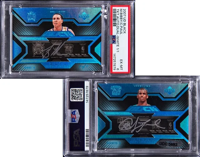 2007-08 Upper Deck Black Dual Ticket Autographs White Mike Bibby/Chris Paul #no-number card image
