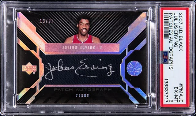 2007-08 Upper Deck Black Julius Erving Patches Autographs #PMA-JE card image