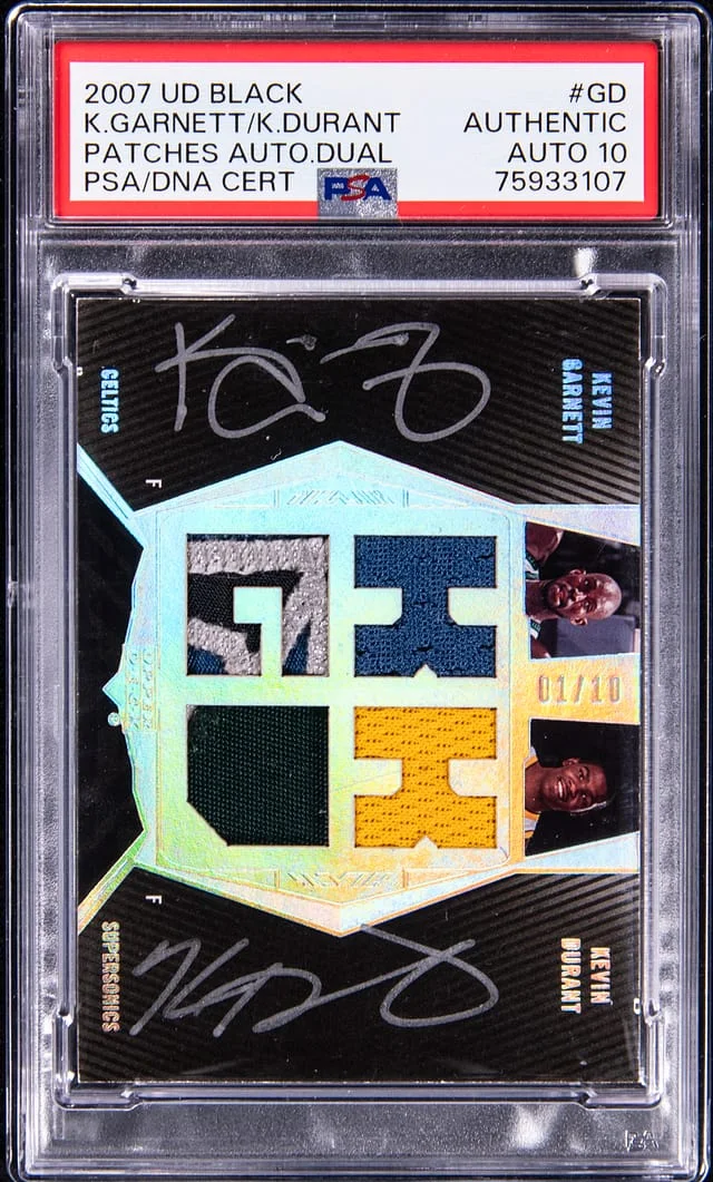 2007-08 Upper Deck Black Kevin Durant/Kevin Garnett Patches Autograph Dual #DPA-GD card image