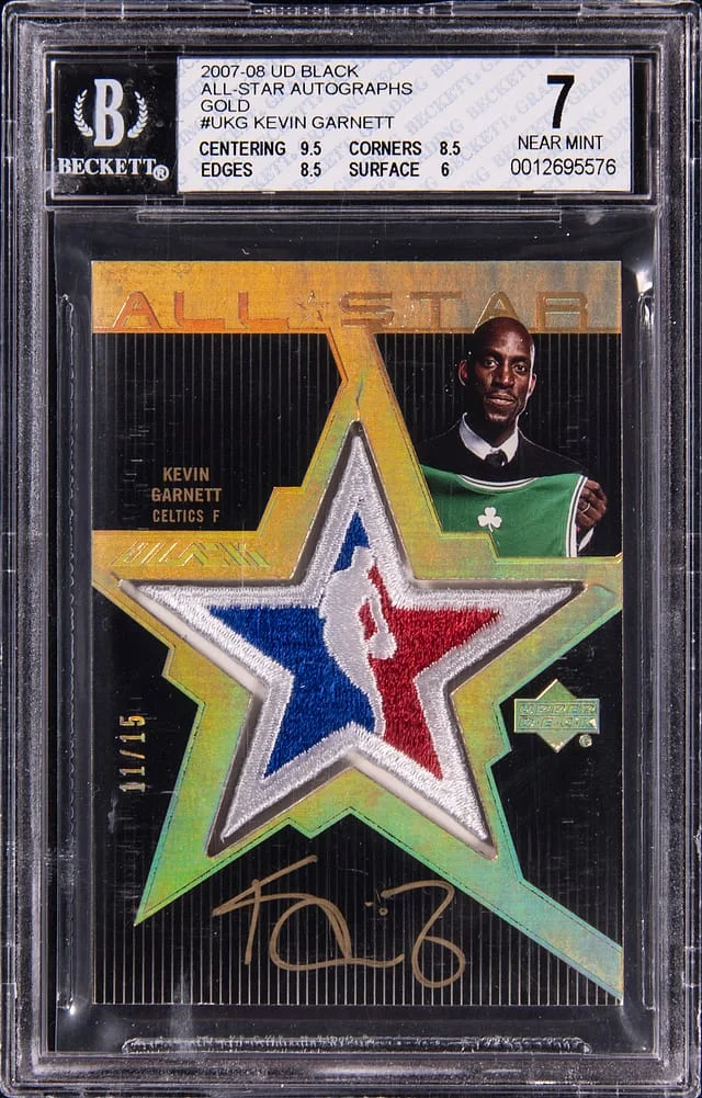 2007-08 Upper Deck Black Kevin Garnett All-Star Autographs Gold #ASAU-KG card image
