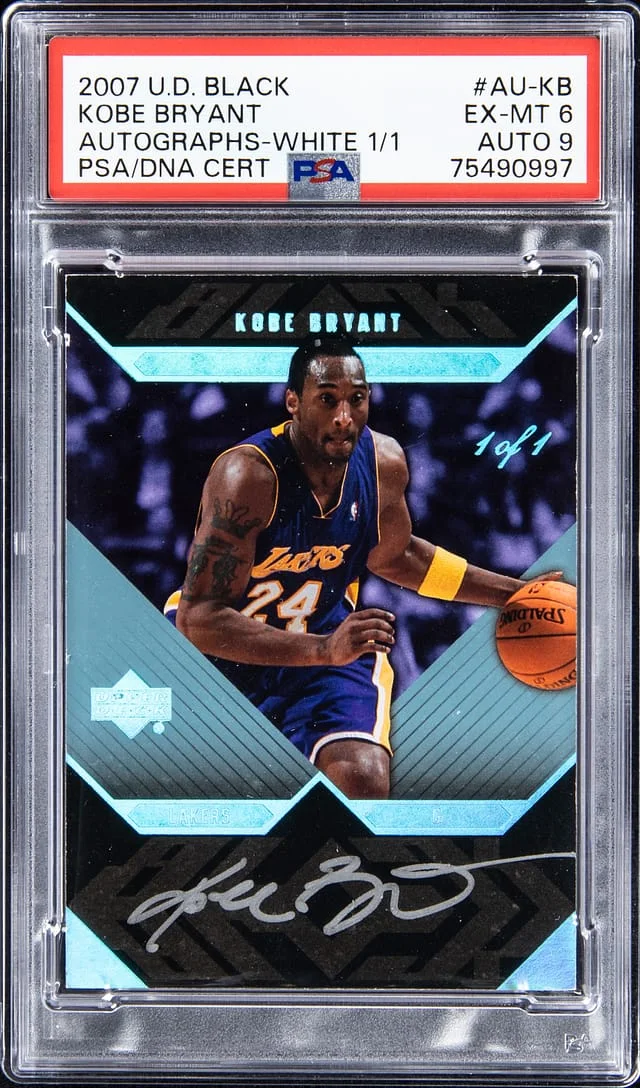 2007-08 Upper Deck Black Kobe Bryant Autograph White #AU-KB card image