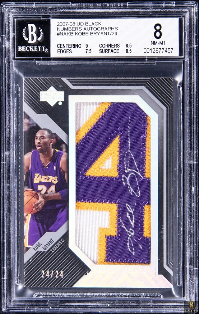 2007-08 Upper Deck Black Kobe Bryant Numbers Autographs #NA-KB card image