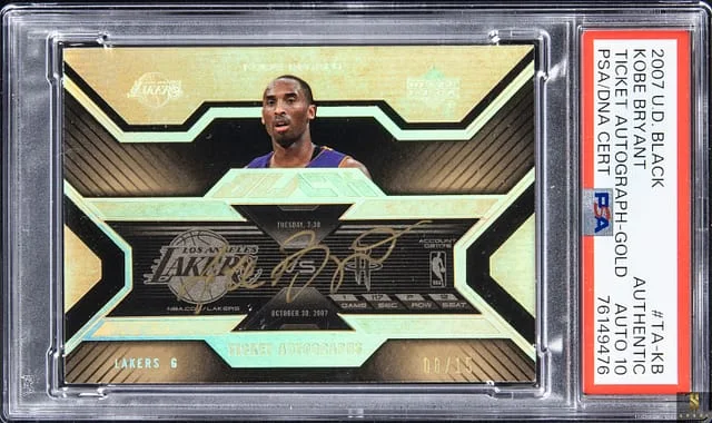 2007-08 Upper Deck Black Kobe Bryant Ticket Autograph Gold #TA-KB card image