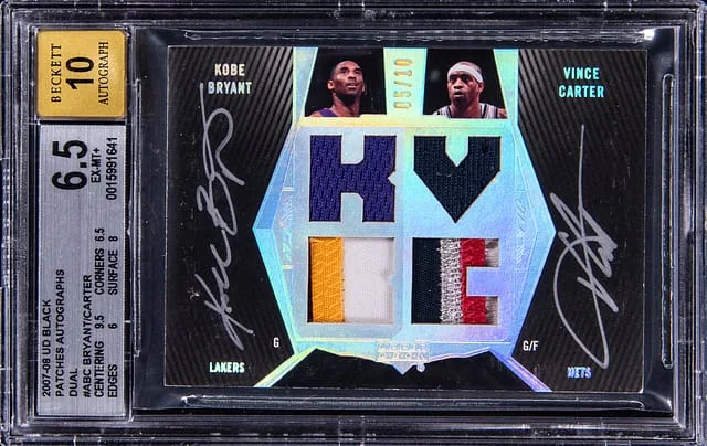 2007-08 Upper Deck Black Kobe Bryant/Vince Carter Patches Autographs Dual #OPA-BC card image