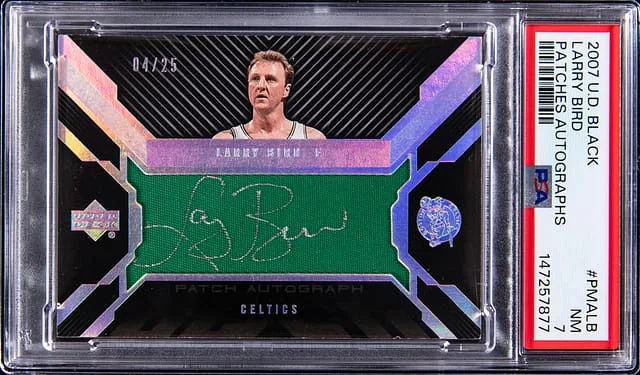 2007-08 Upper Deck Black Larry Bird Patches Autograph #PMA-LB card image