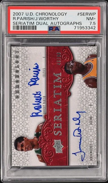 2007-08 Upper Deck Chronology James Worthy/Robert Parish Seriatim Dual Autographs #SER-WP card image