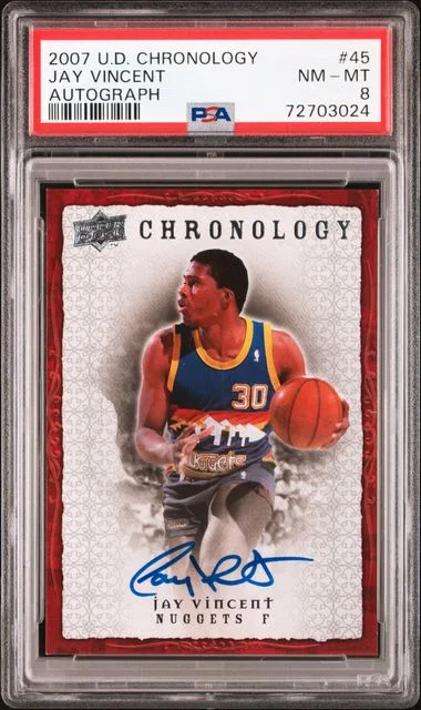 2007-08 Upper Deck Chronology Jay Vincent Autograph #45 card image