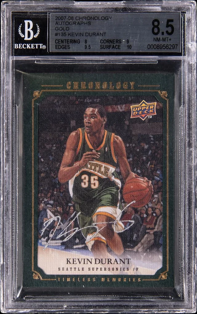 2007-08 Upper Deck Chronology Kevin Durant Autographs Gold #135 card image