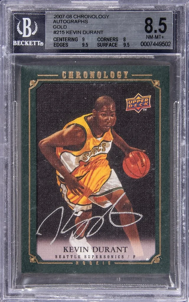 2007-08 Upper Deck Chronology Kevin Durant Autographs Gold #215 card image