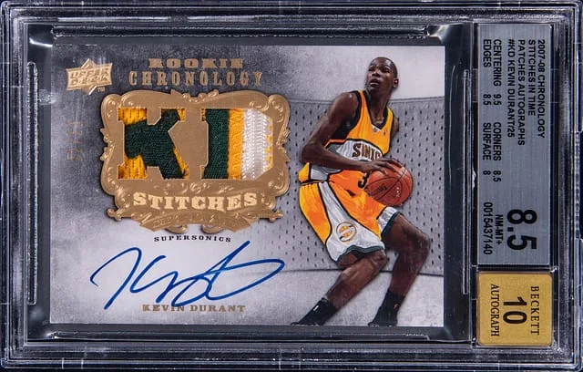 2007-08 Upper Deck Chronology Kevin Durant Stitches In Time Patches Autographs #SIT-KD card image