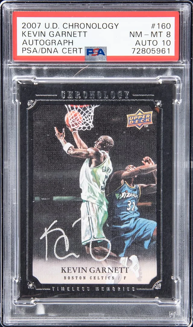 2007-08 Upper Deck Chronology Kevin Garnett Timeless Memories Autograph #160 card image