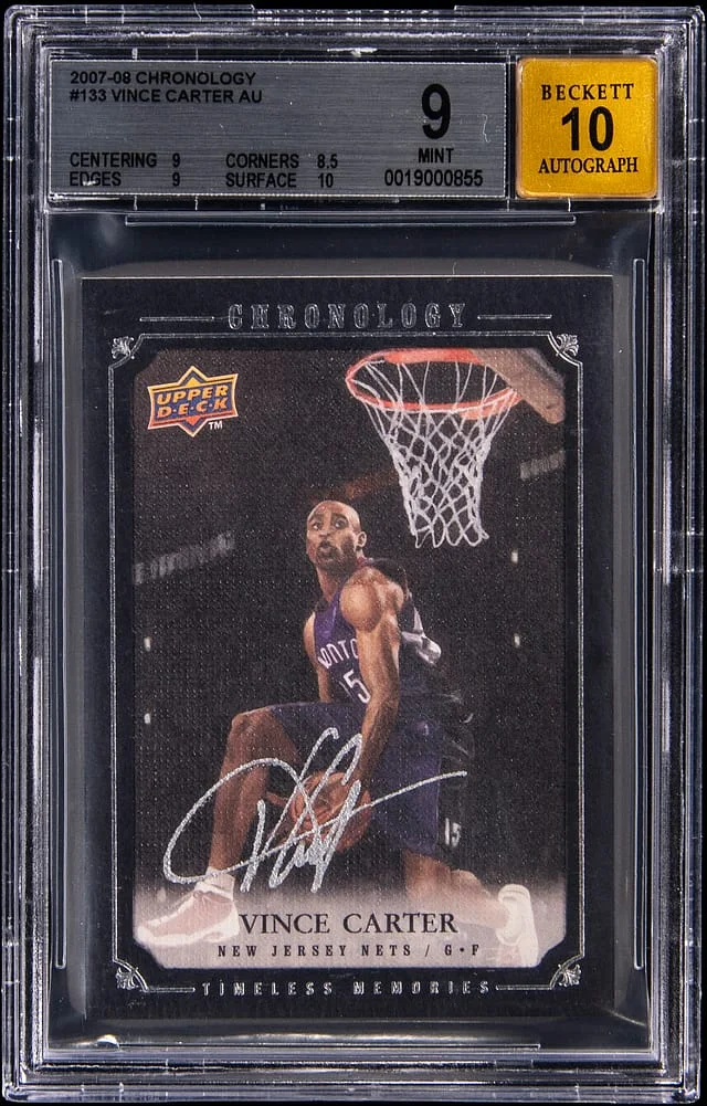 2007-08 Upper Deck Chronology Vince Carter Autograph #133 card image
