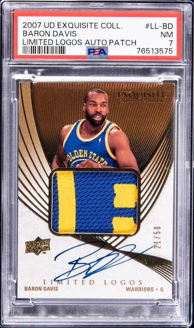 2007-08 Upper Deck Exquisite Collection Baron Davis Limited Logos Autograph Patch #LL-BD card image