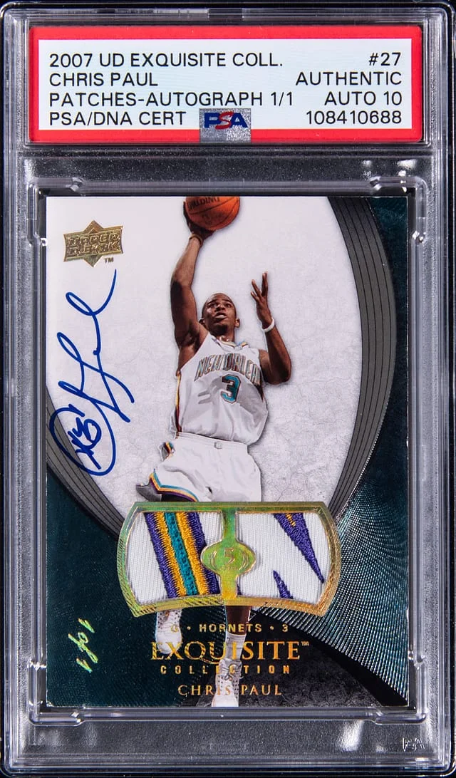 2007-08 Upper Deck Exquisite Collection Chris Paul Patch Autograph #27 card image