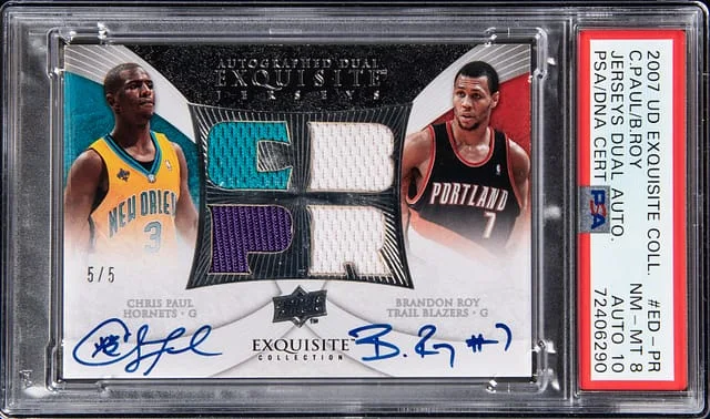 2007-08 Upper Deck Exquisite Collection Chris Paul/Brandon Roy Jerseys Dual Autograph #ED-PR card image
