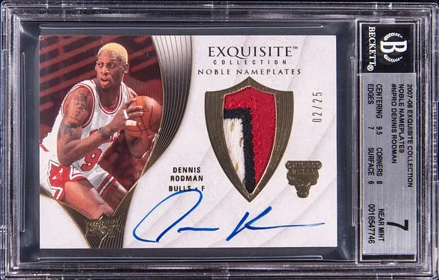 2007-08 Upper Deck Exquisite Collection Dennis Rodman Noble Nameplates #NP-RO card image