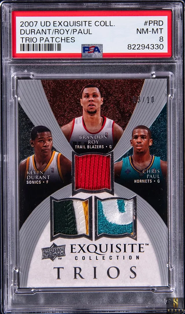 2007-08 Upper Deck Exquisite Collection Durant/Roy/Paul Trio Patches #ET-PRD card image