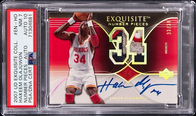 2007-08 Upper Deck Exquisite Collection Hakeem Olajuwon Number Pieces Autographs #EN-HO card image