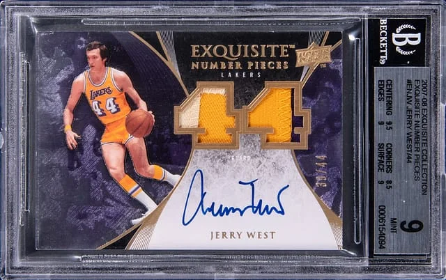 2007-08 Upper Deck Exquisite Collection Jerry West Exquisite Number Pieces #EN-JW card image