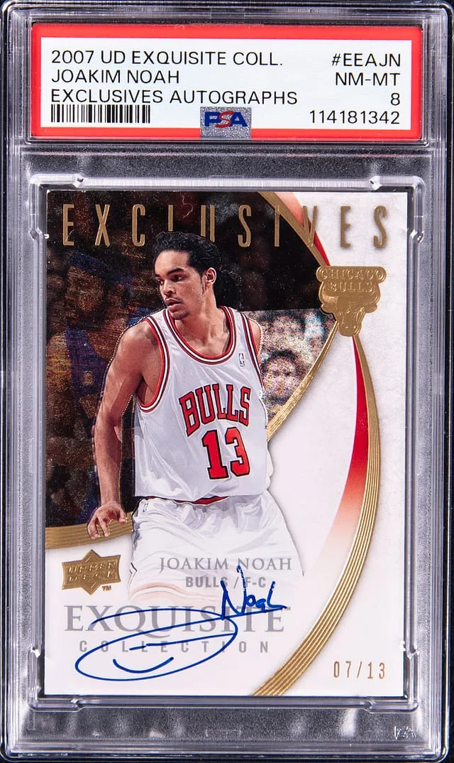 2007-08 Upper Deck Exquisite Collection Joakim Noah Exclusives Autograph #EEA-JN card image