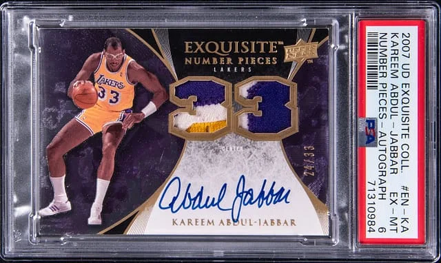 2007-08 Upper Deck Exquisite Collection Kareem Abdul-Jabbar Number Pieces Autographs #EN-KA card image