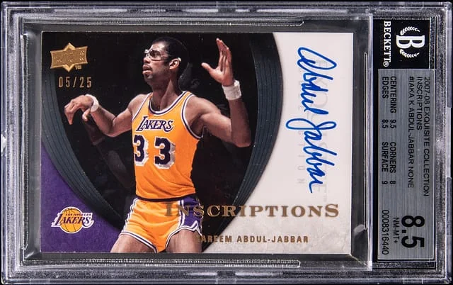 2007-08 Upper Deck Exquisite Collection Kareem Abdul-Jabbar Inscriptions #IA-KA card image