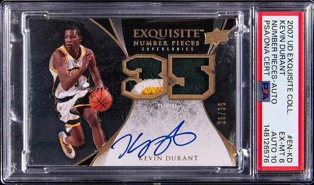 2007-08 Upper Deck Exquisite Collection Kevin Durant Exquisite Number Pieces Autograph #EN-KD card image
