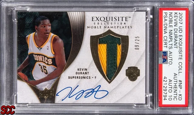 2007-08 Upper Deck Exquisite Collection Kevin Durant Noble Nameplates Autographs #NP-KD card image