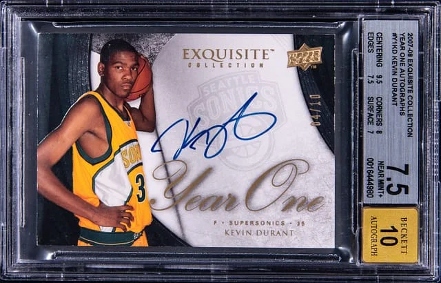 2007-08 Upper Deck Exquisite Collection Kevin Durant Year One Autographs #Y1-KD card image