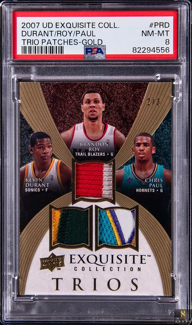 2007-08 Upper Deck Exquisite Collection Kevin Durant/Brandon Roy/Chris Paul Trio Patches #PRD card image