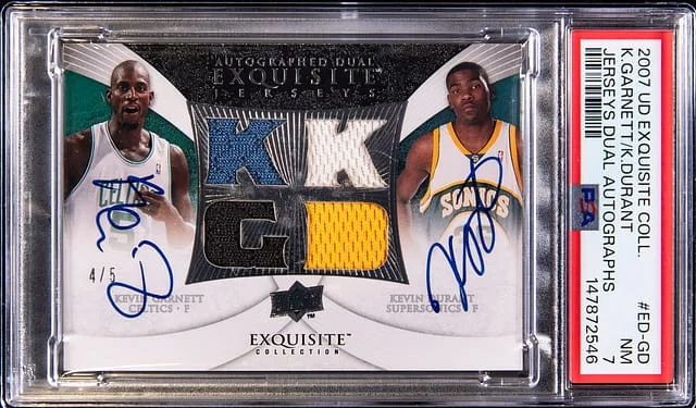 2007-08 Upper Deck Exquisite Collection Kevin Garnett/Kevin Durant Jerseys Dual Autographs #ED-GD card image