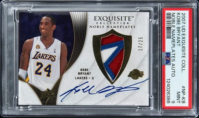 2007-08 Upper Deck Exquisite Collection Kobe Bryant Noble Nameplates Autograph #NP-KB card image