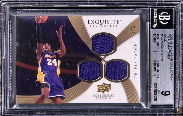 2007-08 Upper Deck Exquisite Collection Kobe Bryant Triple Patches Gold #TRIP-KB card image