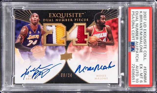 2007-08 Upper Deck Exquisite Collection Kobe Bryant/Moses Malone #EDN-BM card image